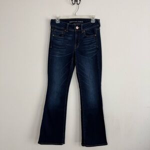 American Eagle Super Stretch Kick Bootcut Dark Wash Denim Jean Sz 6 Regular